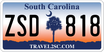 SC license plate ZSD818