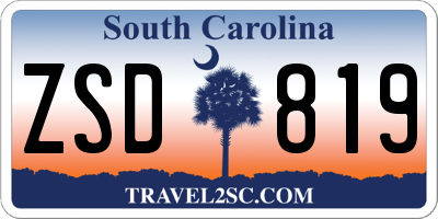 SC license plate ZSD819