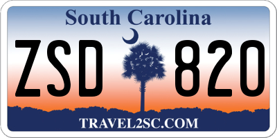 SC license plate ZSD820