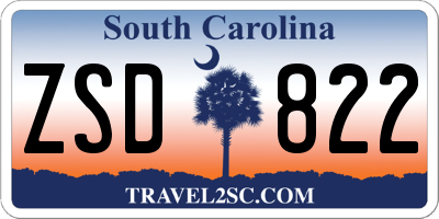 SC license plate ZSD822