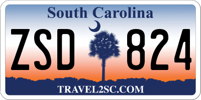 SC license plate ZSD824
