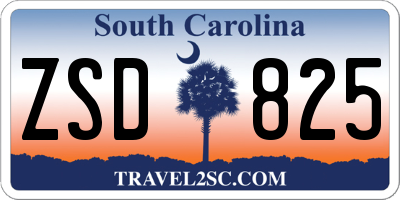 SC license plate ZSD825