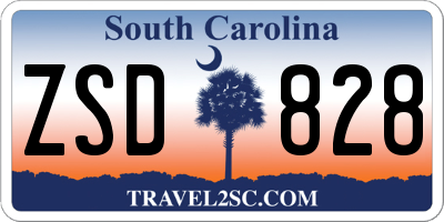 SC license plate ZSD828