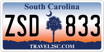 SC license plate ZSD833