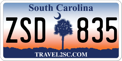 SC license plate ZSD835