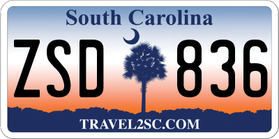 SC license plate ZSD836