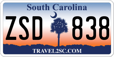 SC license plate ZSD838