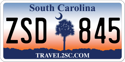 SC license plate ZSD845