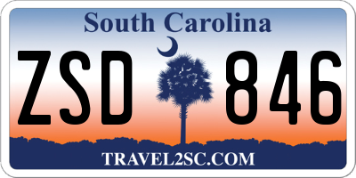 SC license plate ZSD846