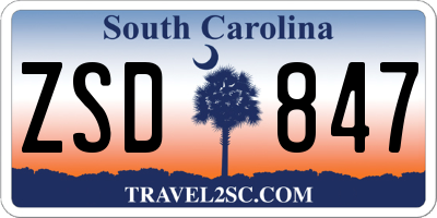SC license plate ZSD847