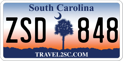SC license plate ZSD848
