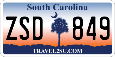 SC license plate ZSD849