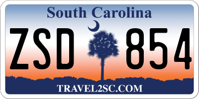 SC license plate ZSD854