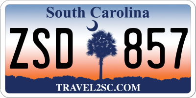 SC license plate ZSD857