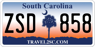 SC license plate ZSD858