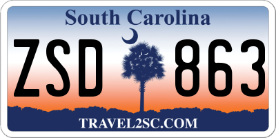 SC license plate ZSD863