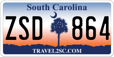 SC license plate ZSD864