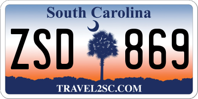 SC license plate ZSD869