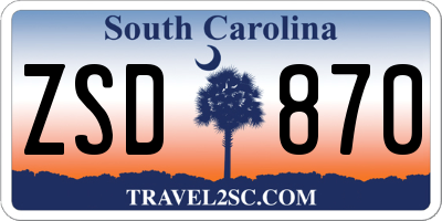 SC license plate ZSD870