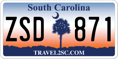 SC license plate ZSD871