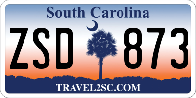 SC license plate ZSD873