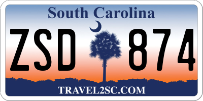 SC license plate ZSD874