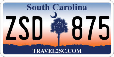 SC license plate ZSD875