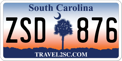 SC license plate ZSD876