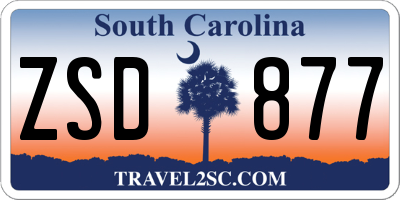 SC license plate ZSD877