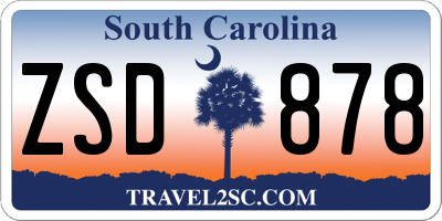 SC license plate ZSD878