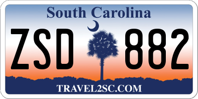 SC license plate ZSD882