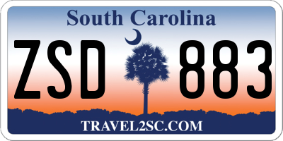 SC license plate ZSD883