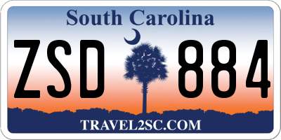 SC license plate ZSD884