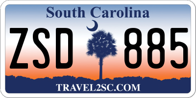 SC license plate ZSD885