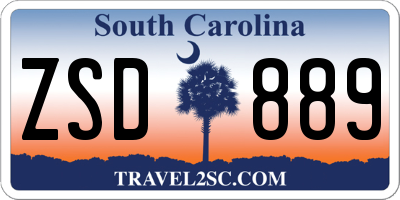 SC license plate ZSD889