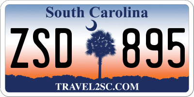 SC license plate ZSD895