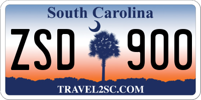 SC license plate ZSD900
