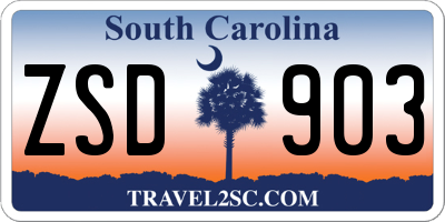 SC license plate ZSD903