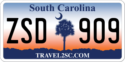 SC license plate ZSD909