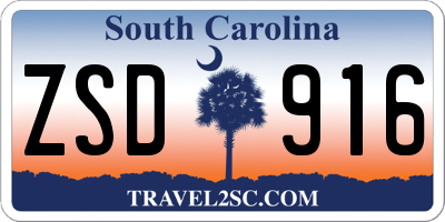 SC license plate ZSD916