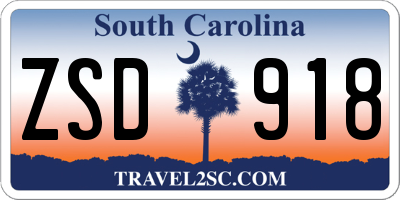SC license plate ZSD918