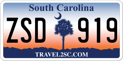 SC license plate ZSD919