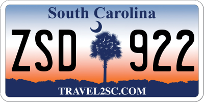 SC license plate ZSD922