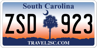 SC license plate ZSD923