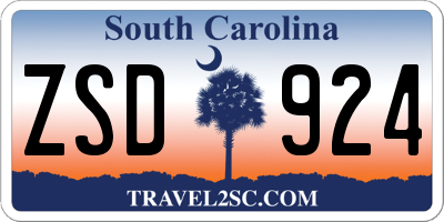 SC license plate ZSD924