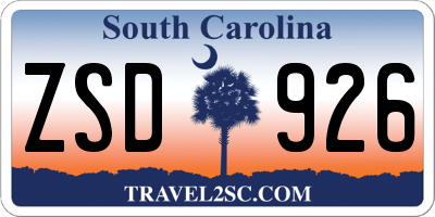 SC license plate ZSD926
