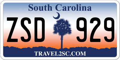 SC license plate ZSD929