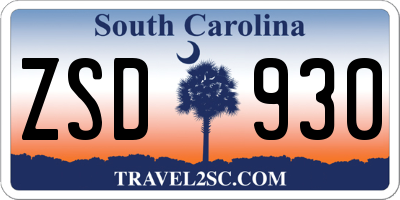 SC license plate ZSD930