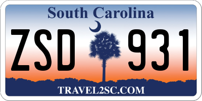 SC license plate ZSD931