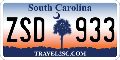 SC license plate ZSD933